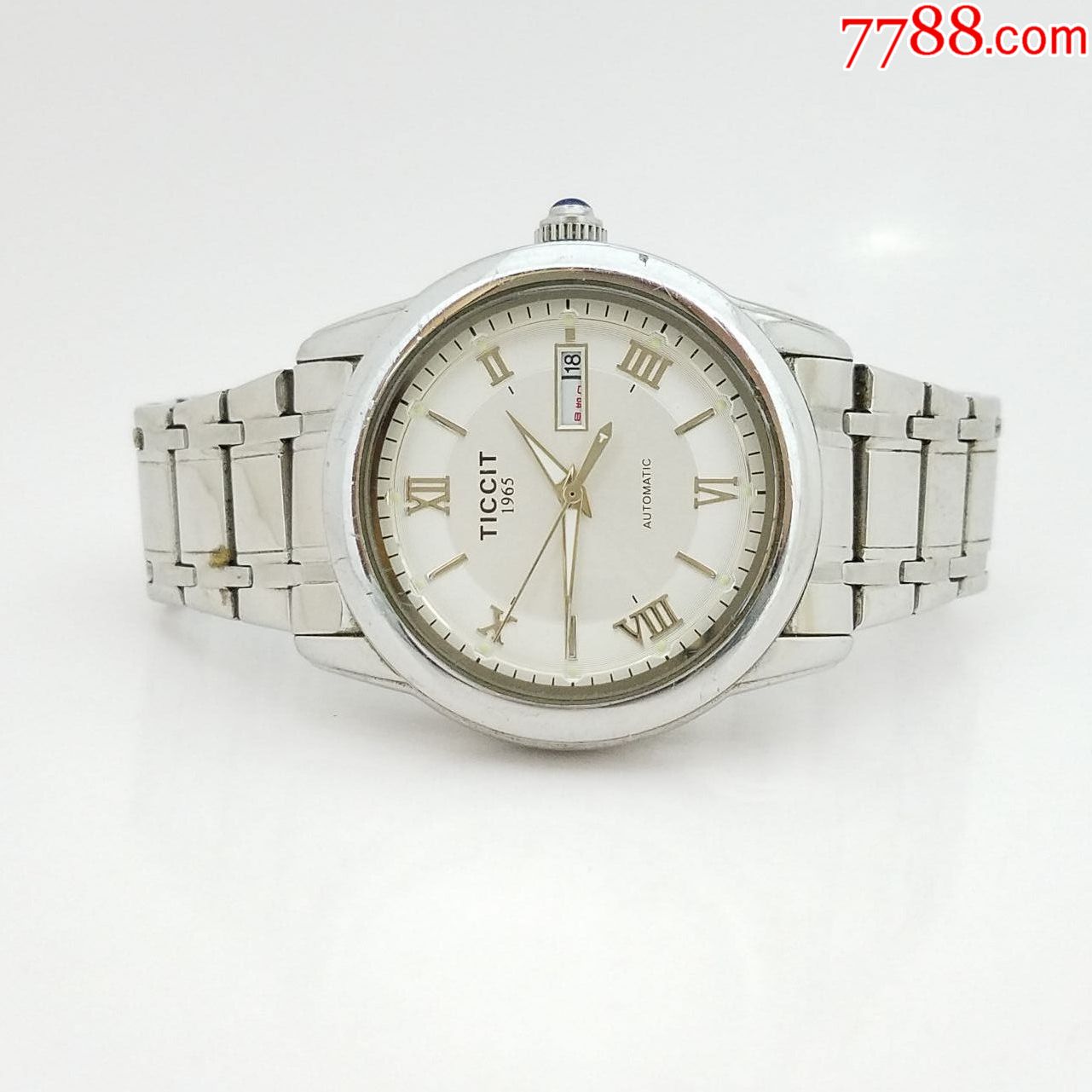 【大号】ticcit自动机械男表【复古罗马刻度】【夜光凌厉】【放射拉丝