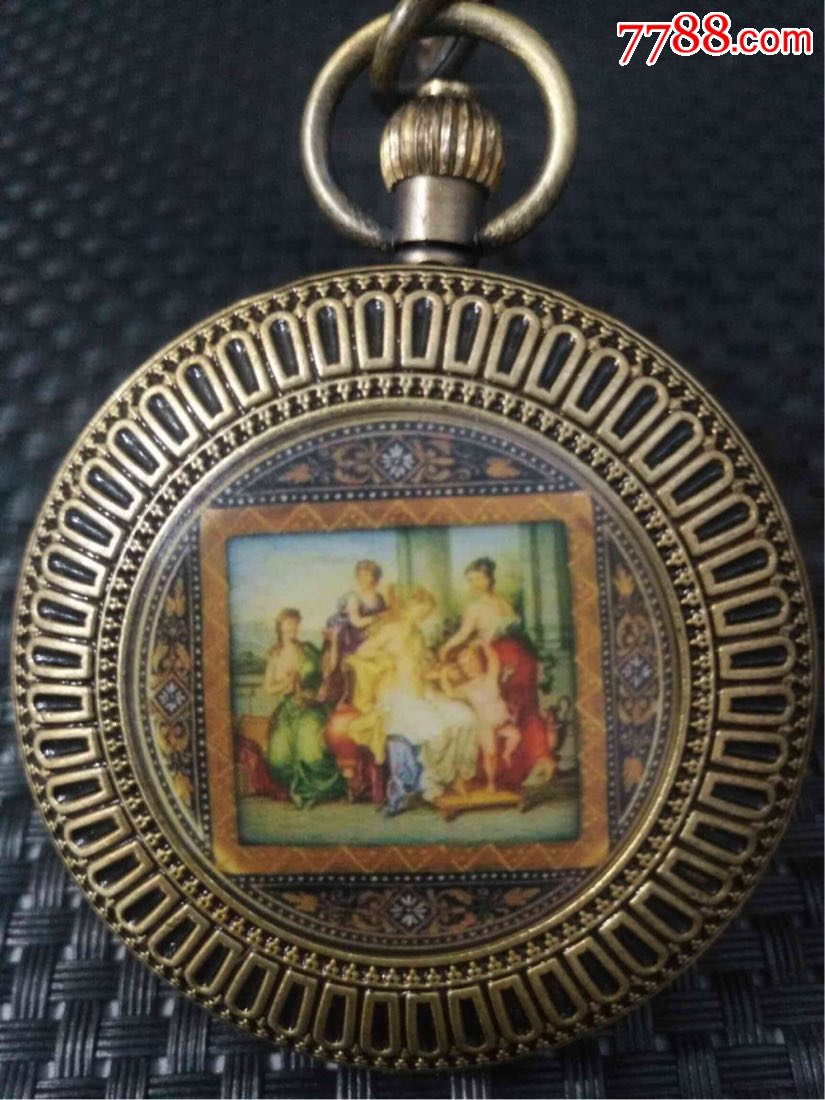 海外回流铜珐琅彩双开欧米茄【西洋画】老怀表