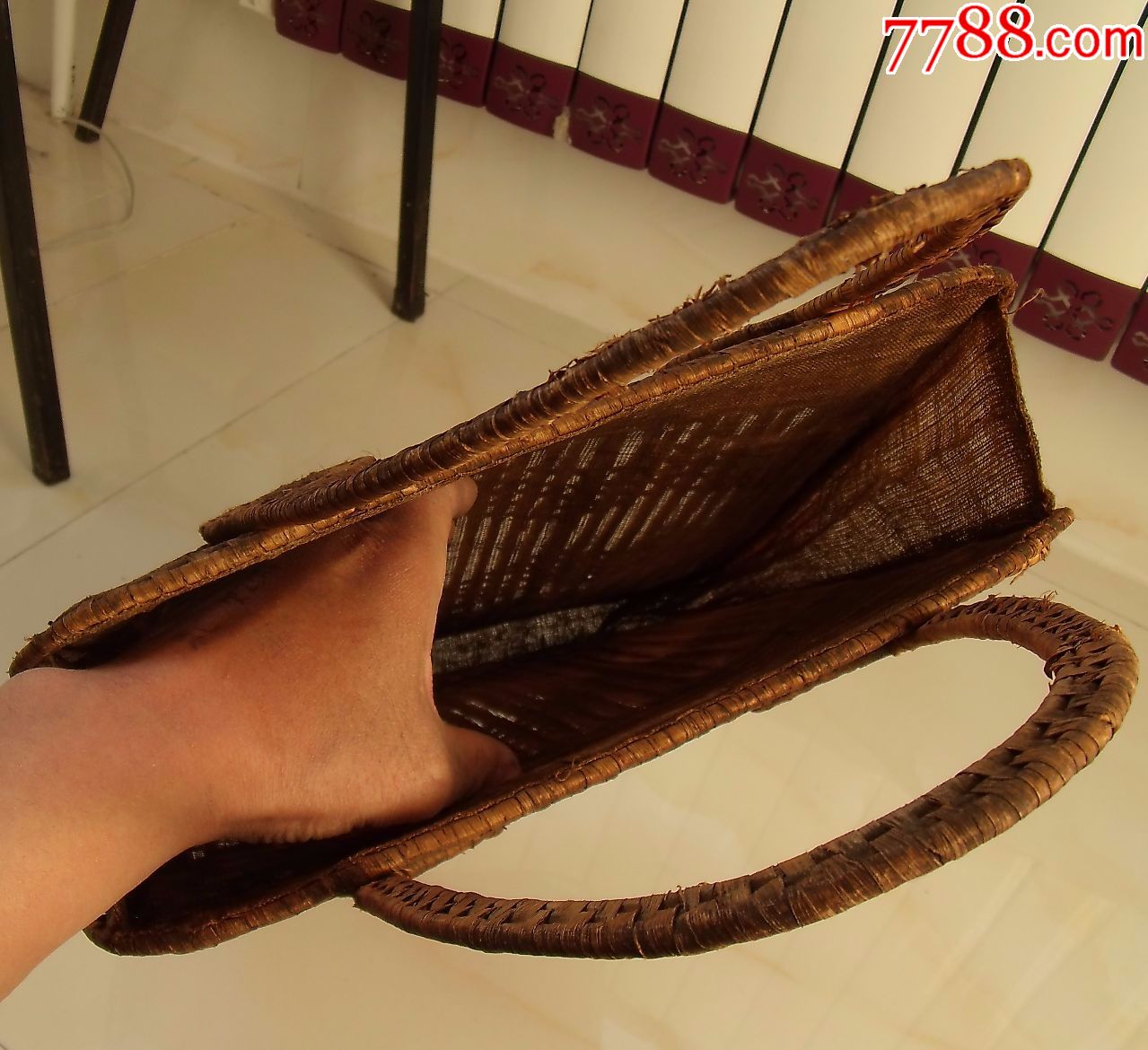 60年代出口创汇麻草手工编兜子