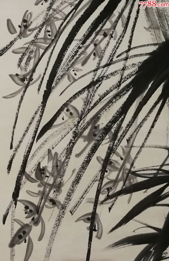 中国现当代杰出的书画艺术家和美术教育家【萧龙士】兰草真迹