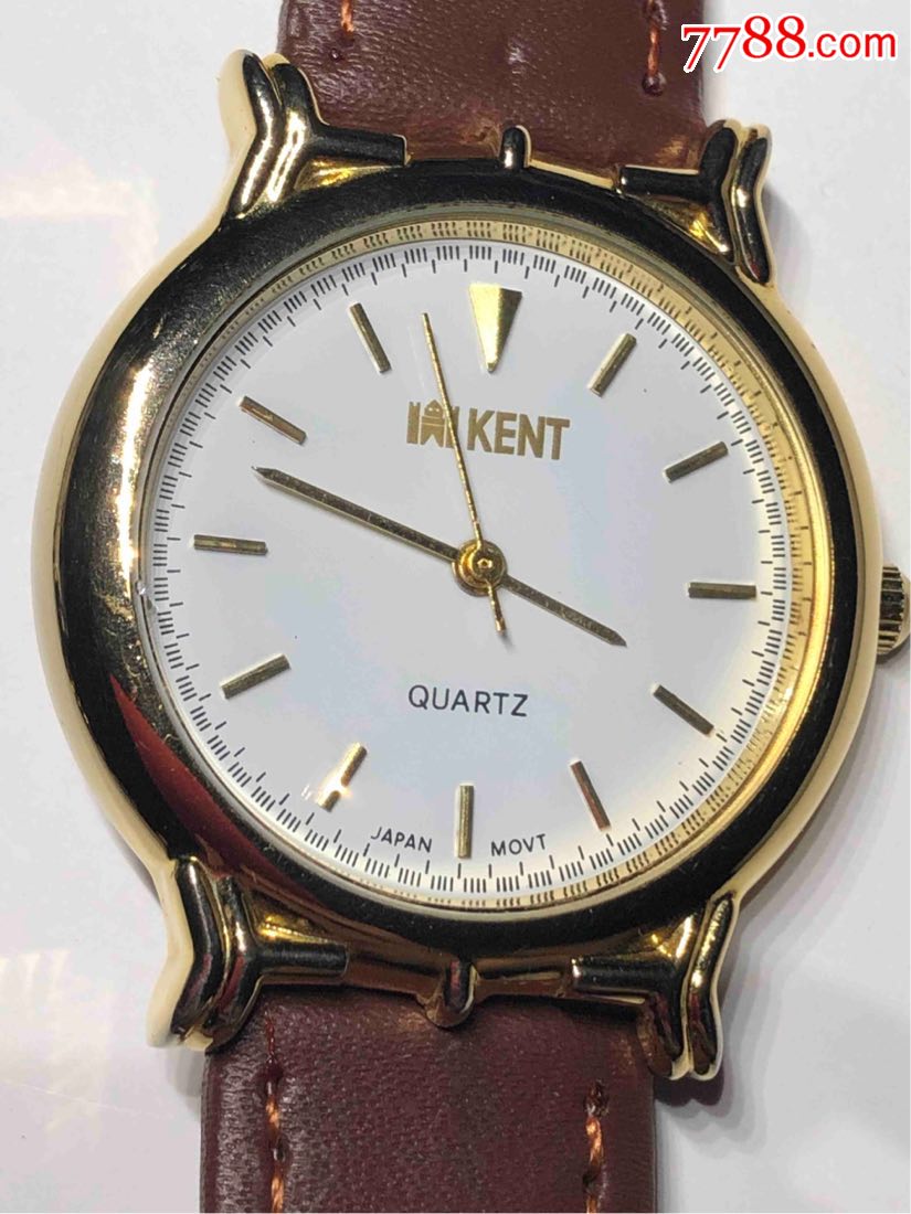 日本品牌kent卡特石英腕表表盘31mm厚7mm镀金日本机芯蓝宝石镜面,手表