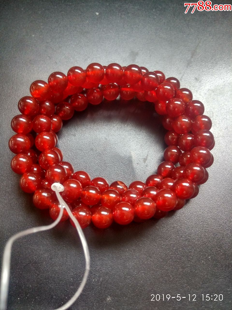100粒天然玫瑰红玛瑙佛珠,包邮._价格45元_第1张