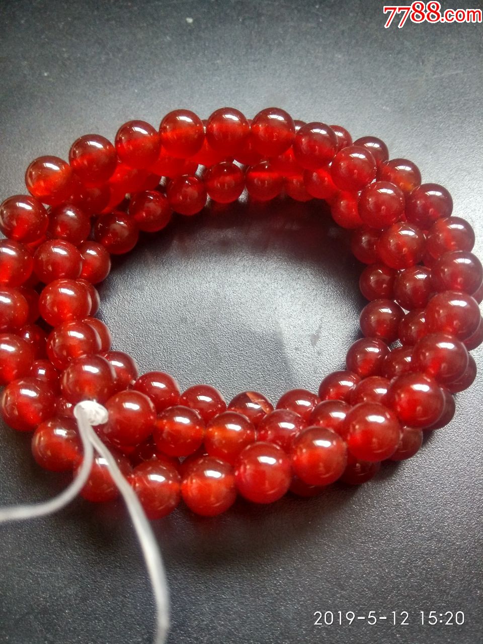 100粒天然玫瑰红玛瑙佛珠,包邮._价格45元_第2张