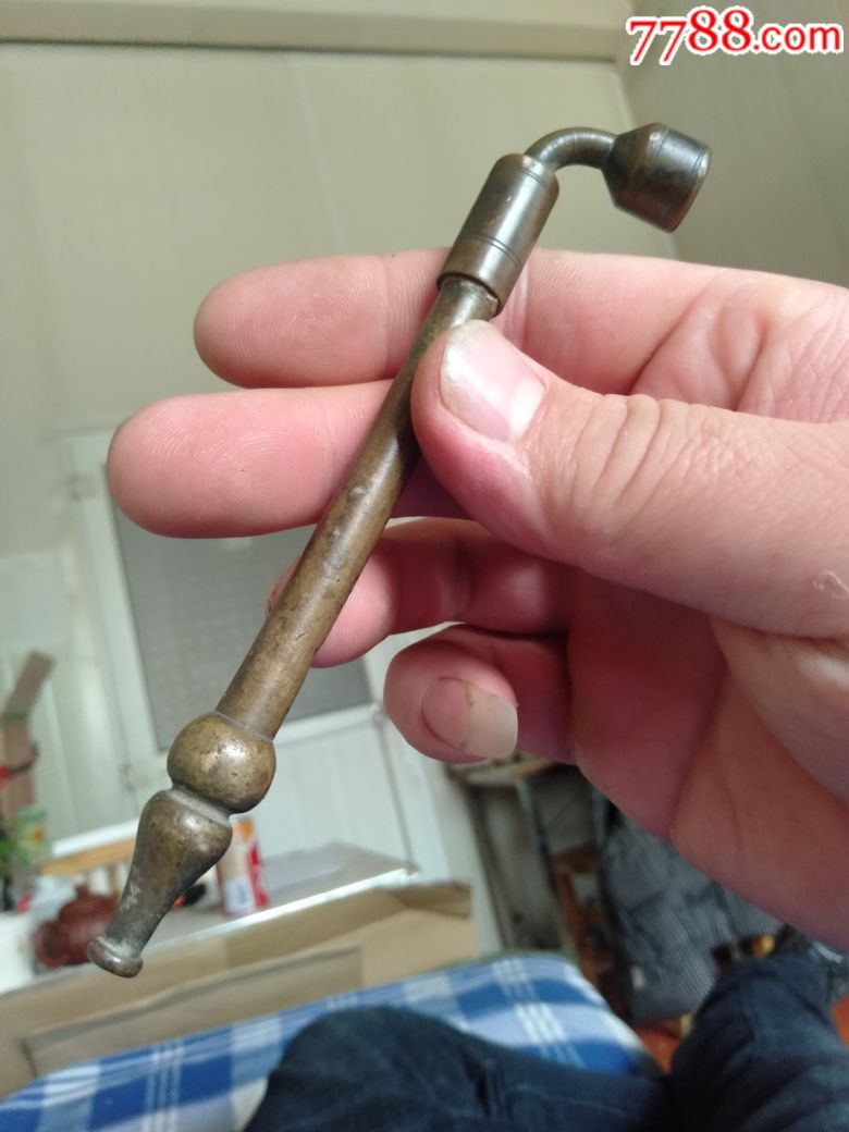 清代葫芦嘴一体铜烟袋_价格300元【始宗文玩】_第1张