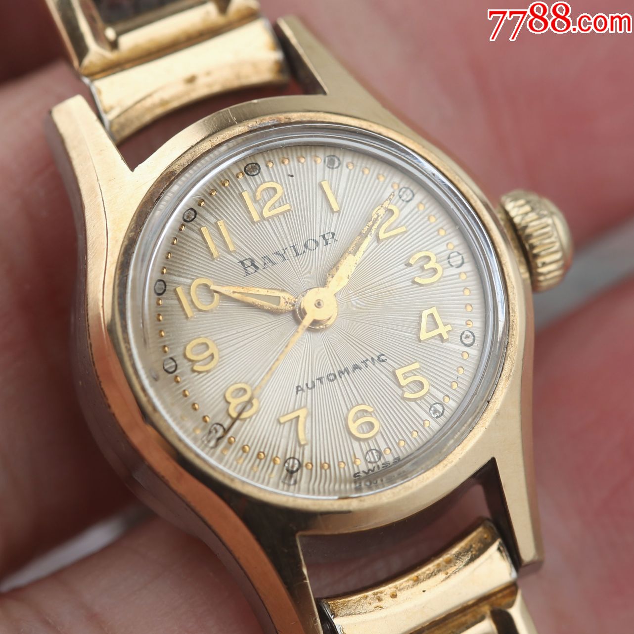 瑞士小众名表贝勒baylor古董女表厚金套烟花放射纹古典韵味