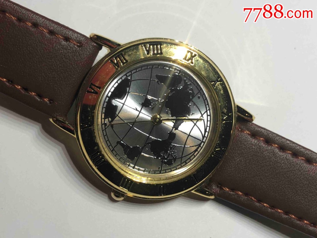 日本石英腕表世界地图表盘直径31mm厚8mm走时精准保真-手表/腕表-7788