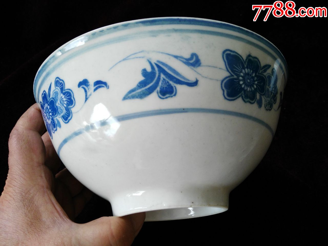 190mm湖南石湾青花大碗