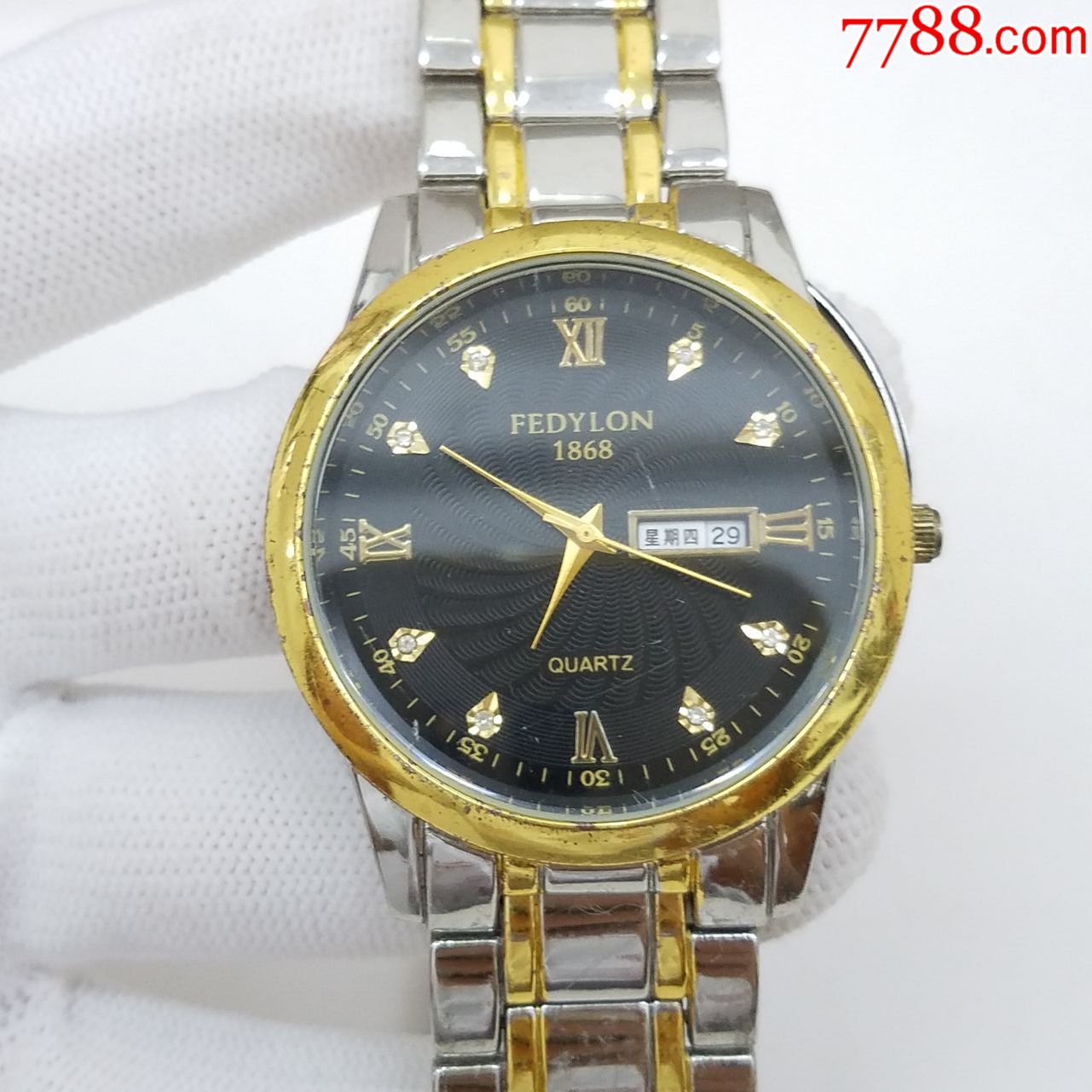 【大号】佛蒂仑电子男表【间金表款】【旋涡纹表盘