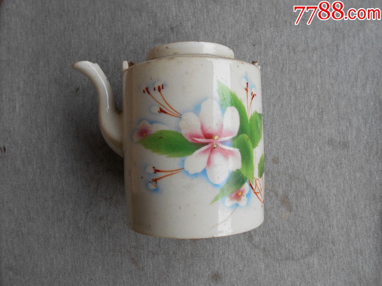 民国时期江西刘恒丰制粉彩提梁壶