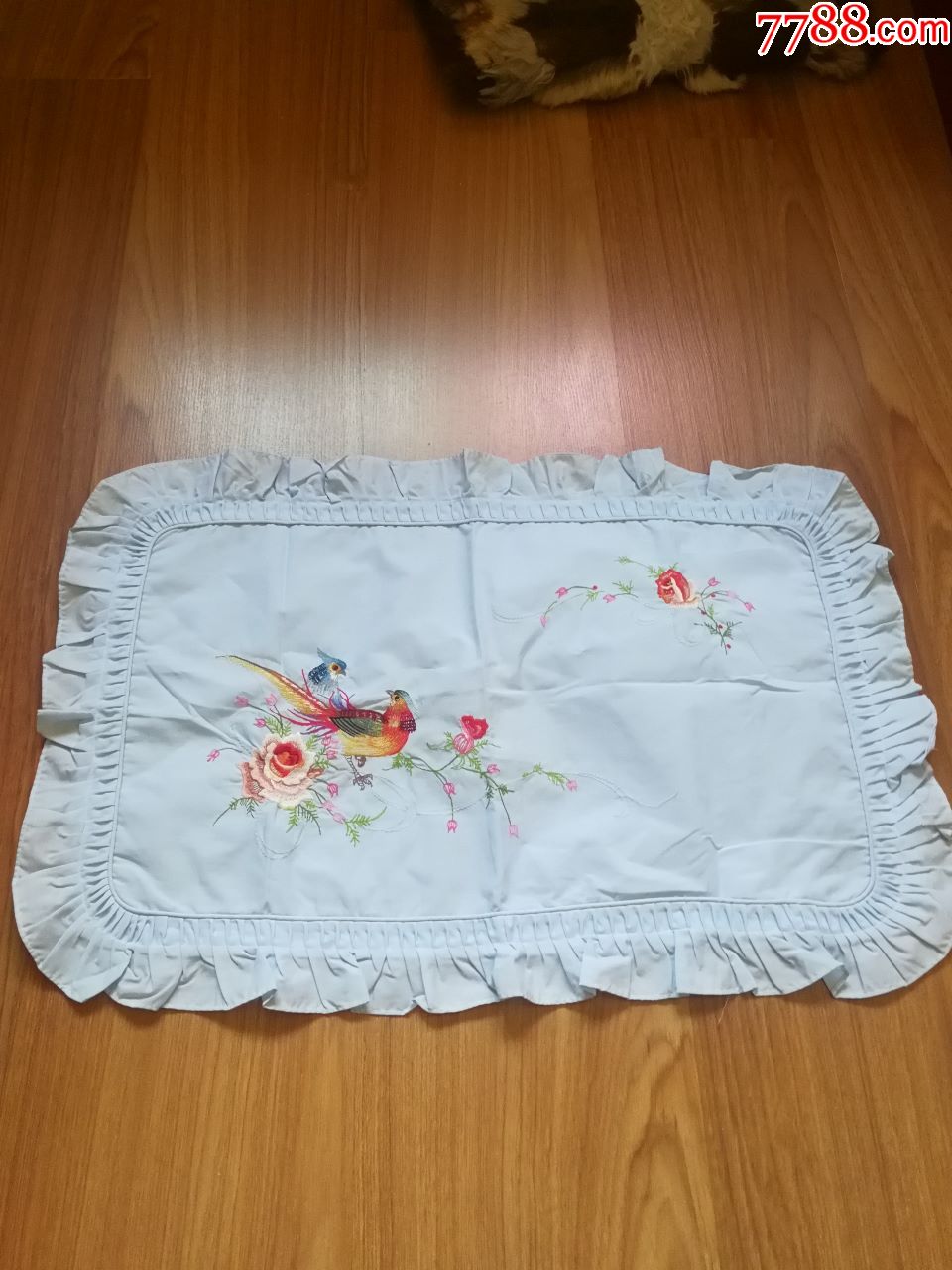 全新老式刺绣花鸟枕套