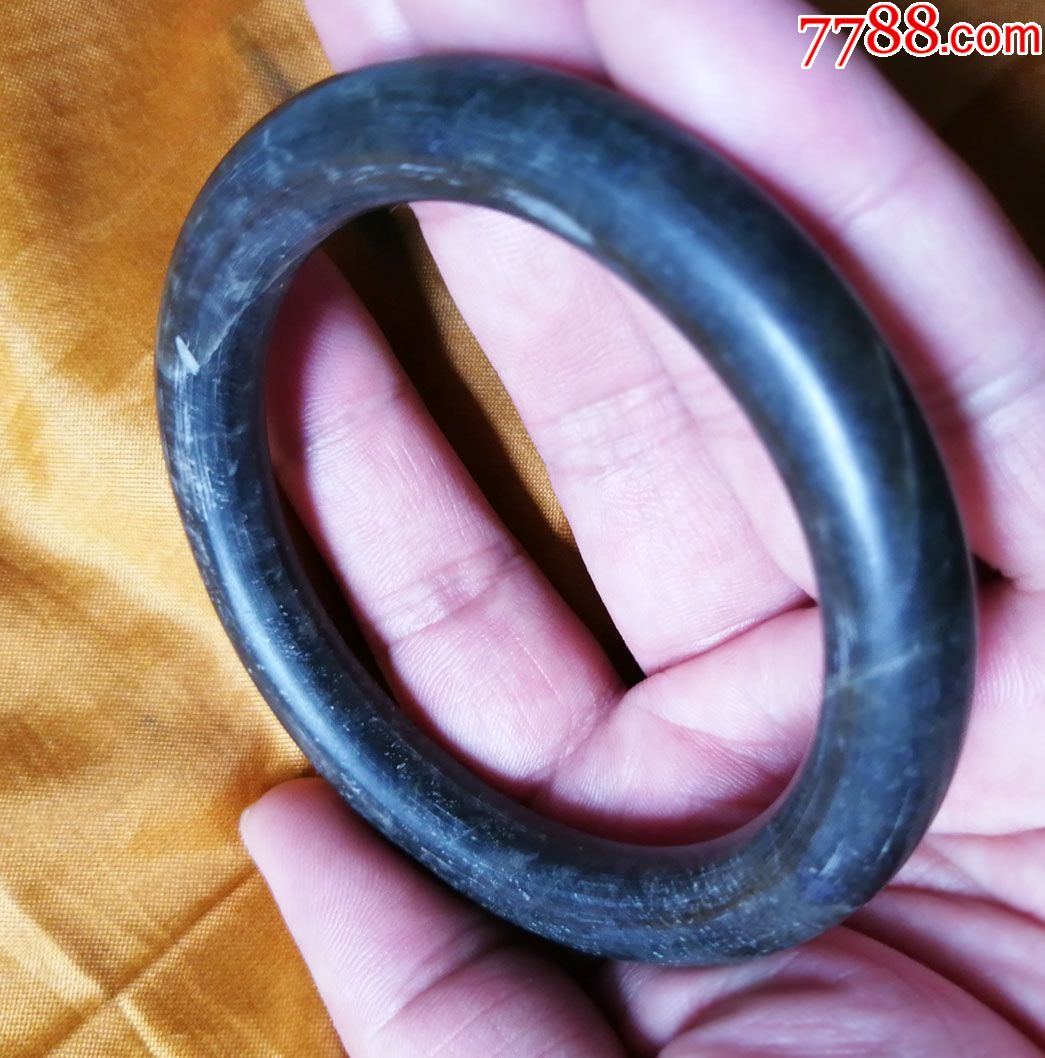 民国左右老墨玉手镯一个