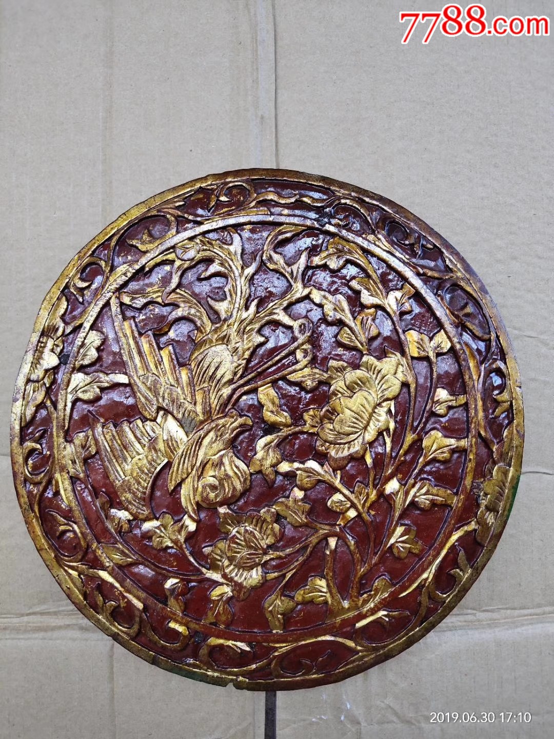 浮雕金漆老花板老木雕老家具构件潮汕金漆镂空永春工