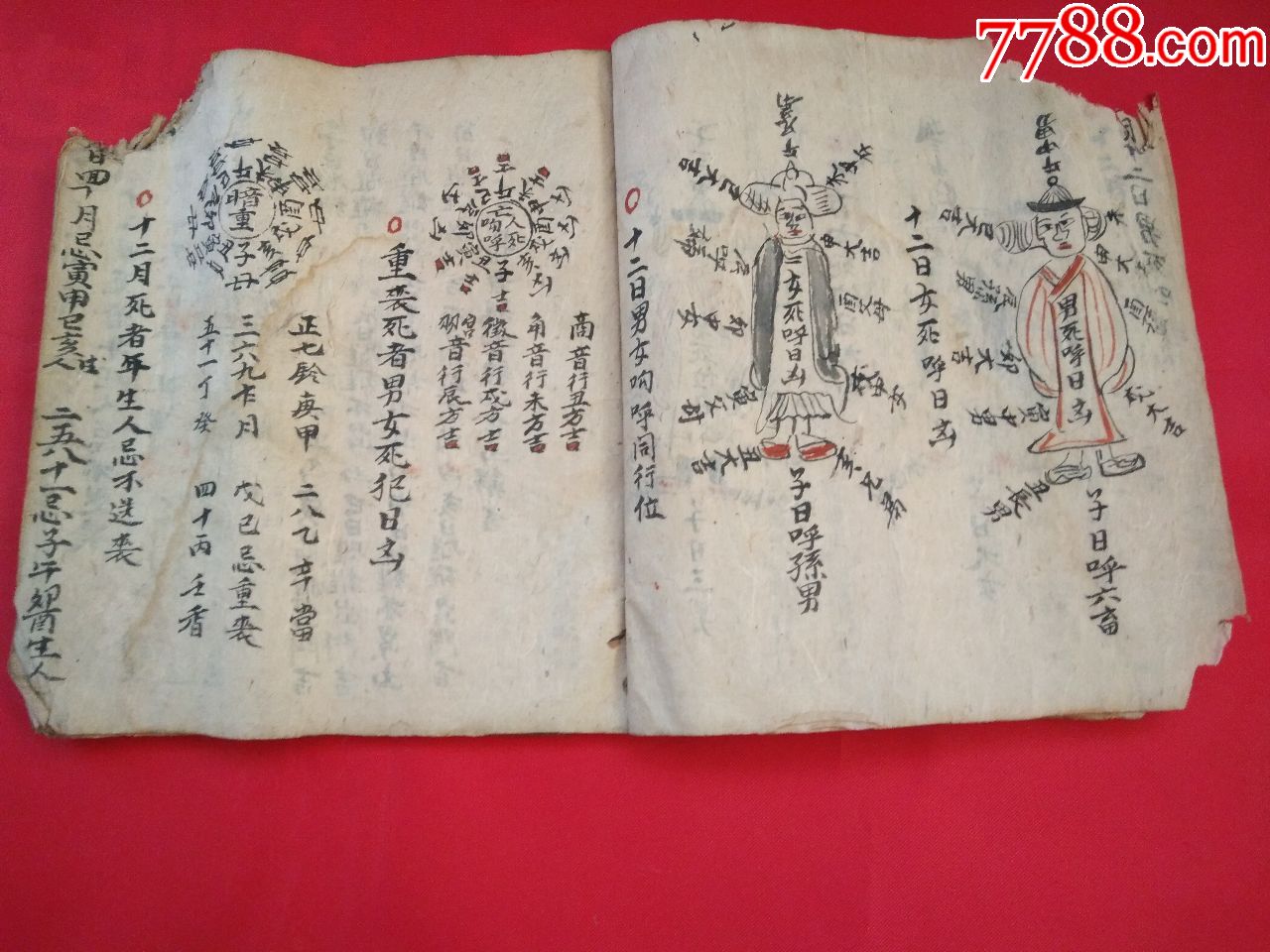 一本有关丧葬的手抄本(31个筒子页,有手绘图)