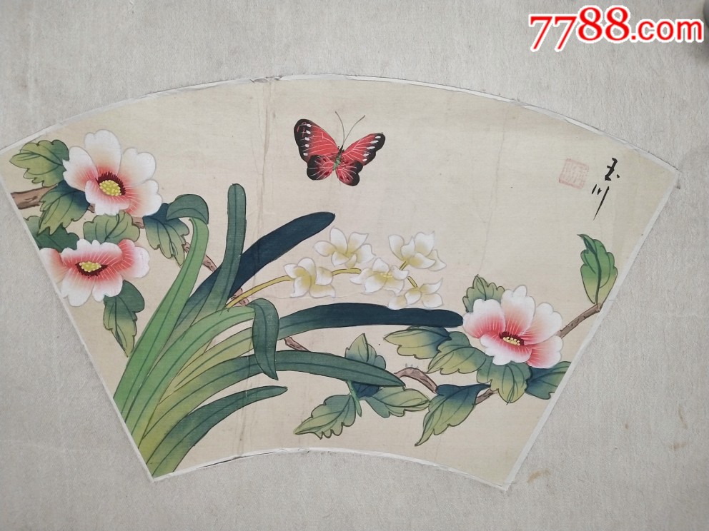 玉川款精品工笔花鸟,画工精细,尺寸30/17,欢迎捡漏