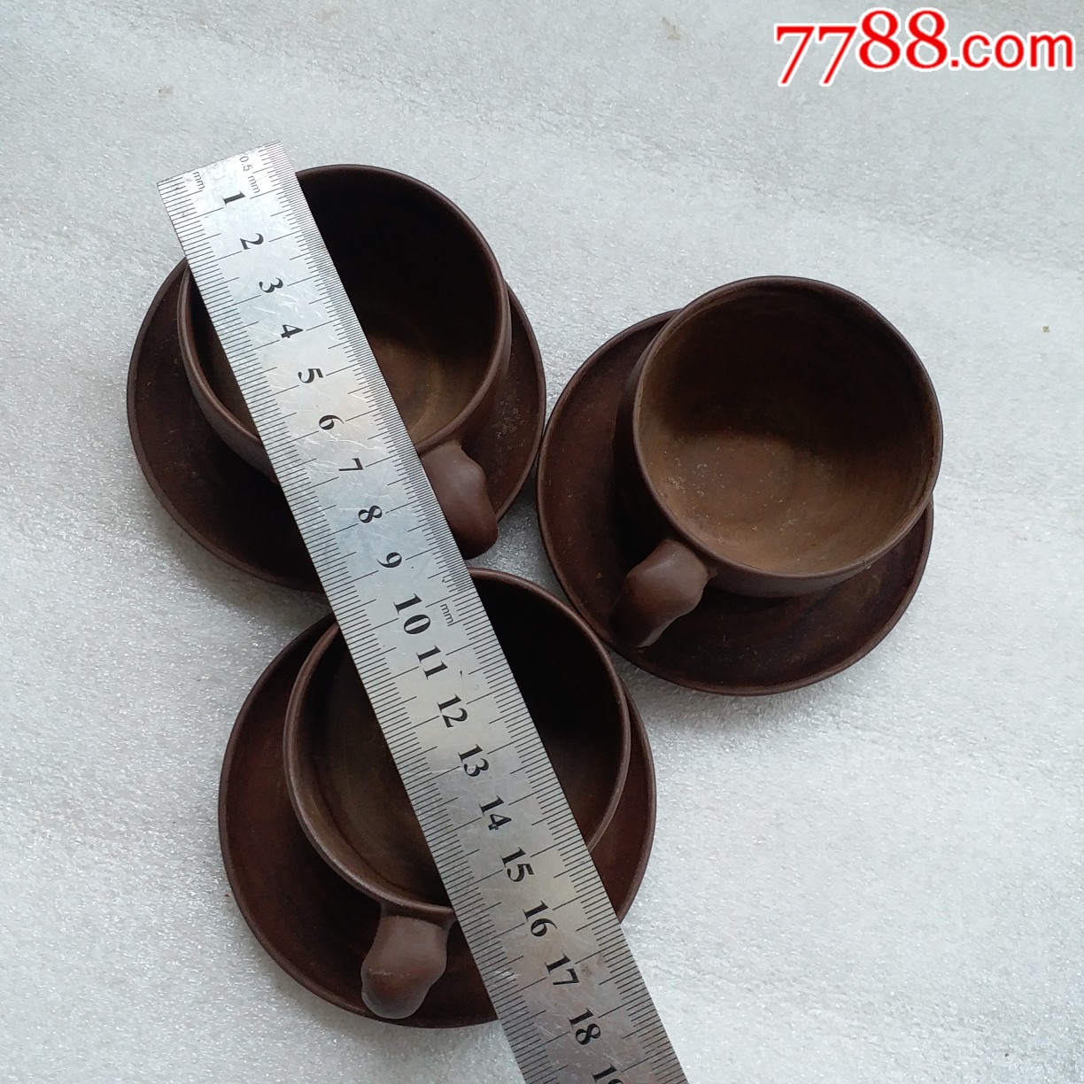 紫砂杯碟一起无磕碰名家作品顾海荣