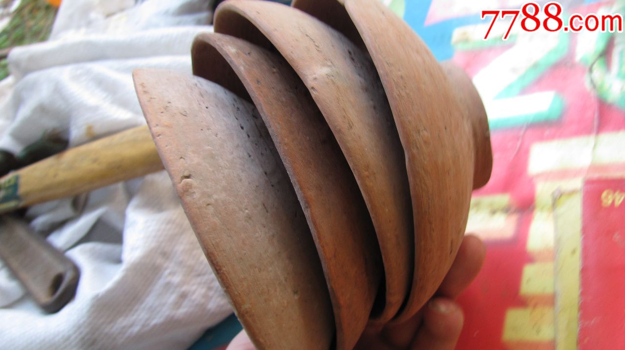 少见的民国红陶碗一桌8个