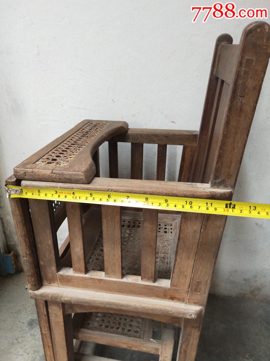 民国藤面柚木小孩折叠椅子