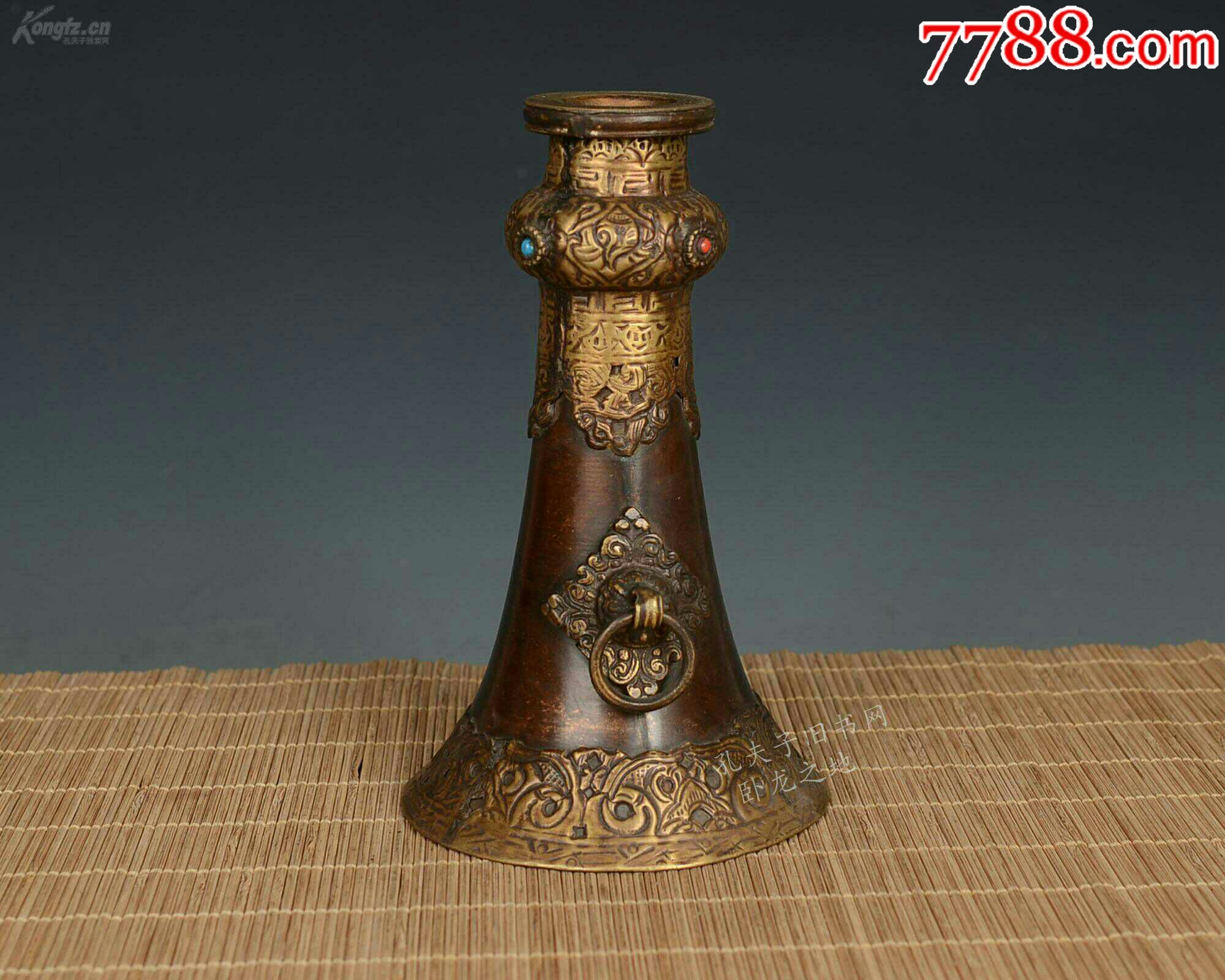 精美老紫铜少数民族号角
