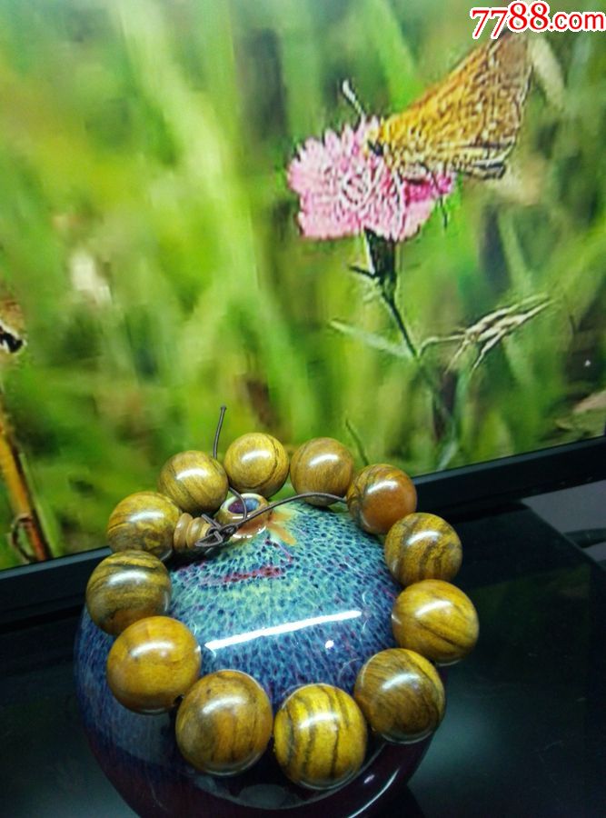 印尼加里曼丹花奇楠沉香木手串20mm12颗珠～第62～问佛结缘