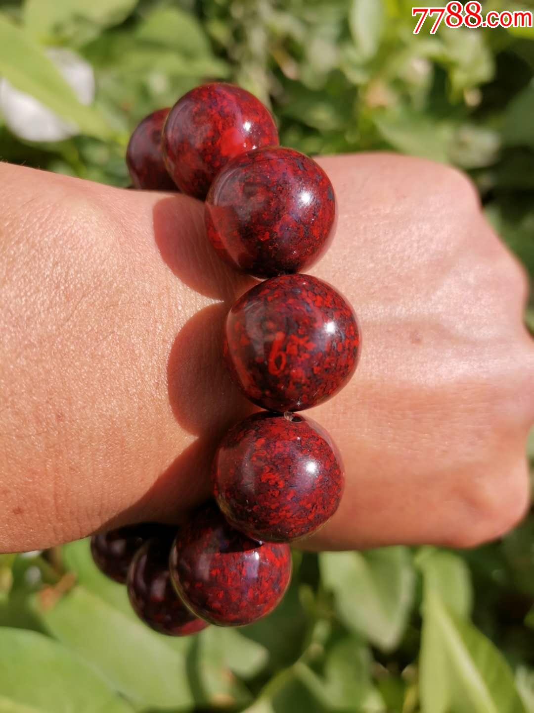 桂林鸡血玉男士手串