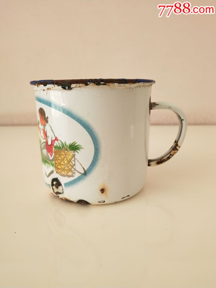 农村人物搪瓷杯