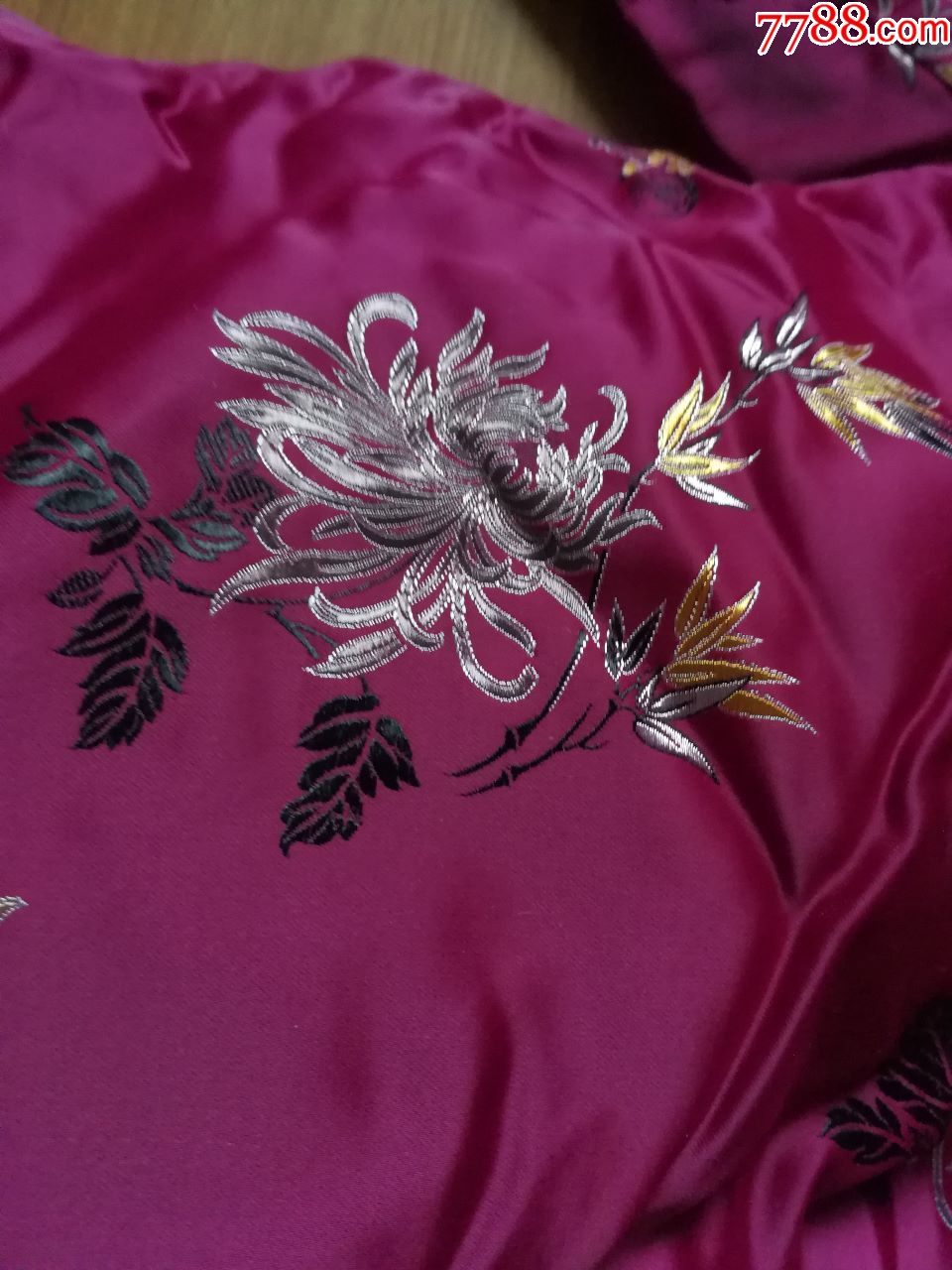 全新织锦缎手工花棉袄