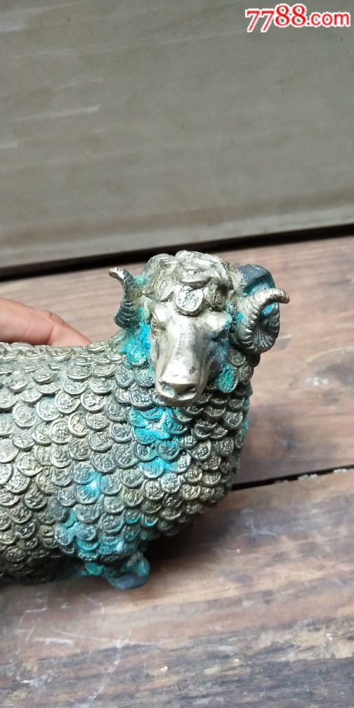 【玉堂清玩】白铜镀银万福羊一对