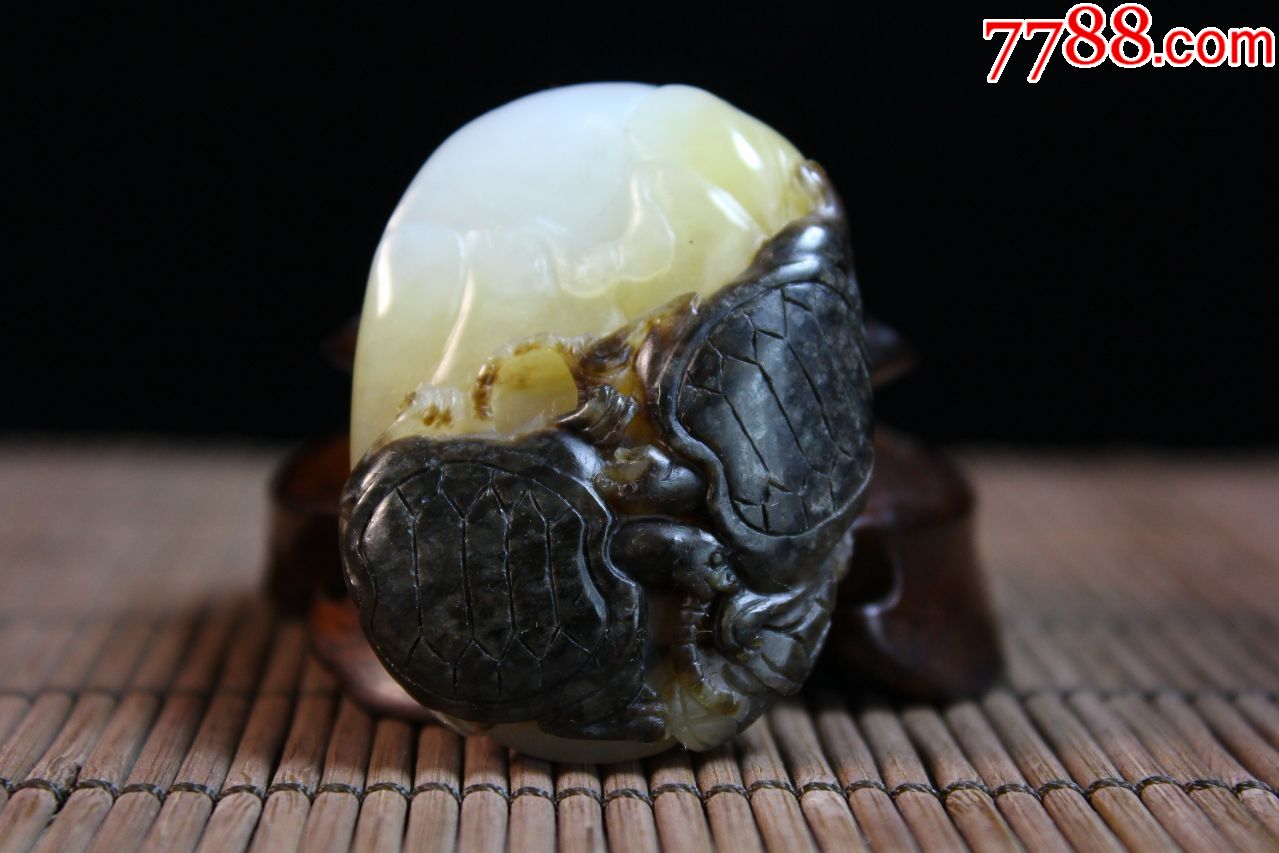 精品和田玉黑沁籽料富甲天下挂件a001403