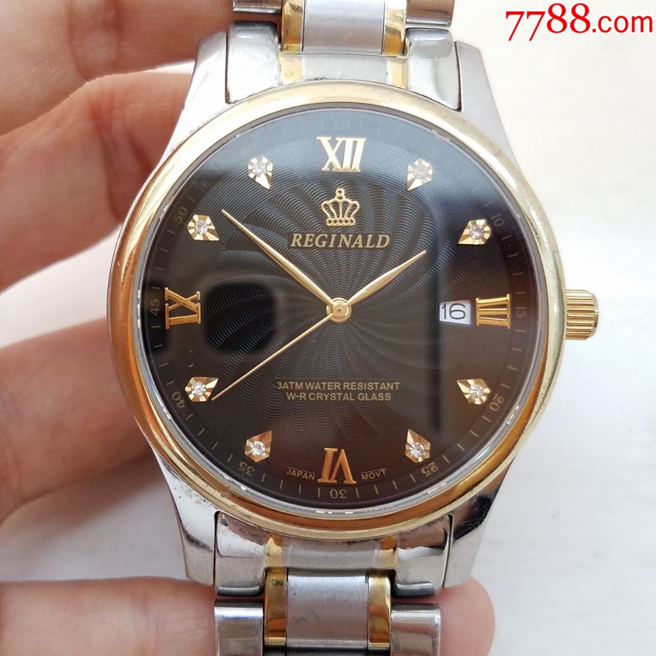 reginald电子男表【优雅间金表款】【闪钻金刻度金针】-手表/腕表