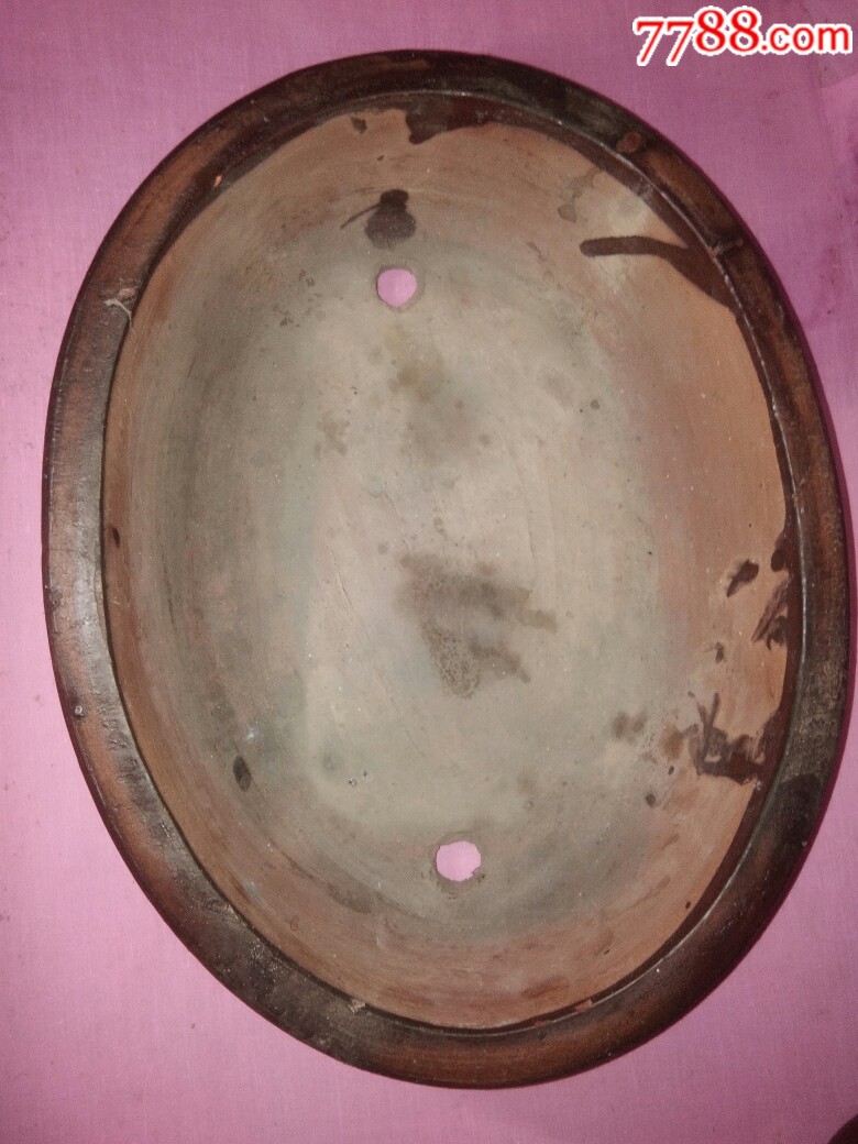 凊~纯手工,酱黄釉,麻布纹底,花盆