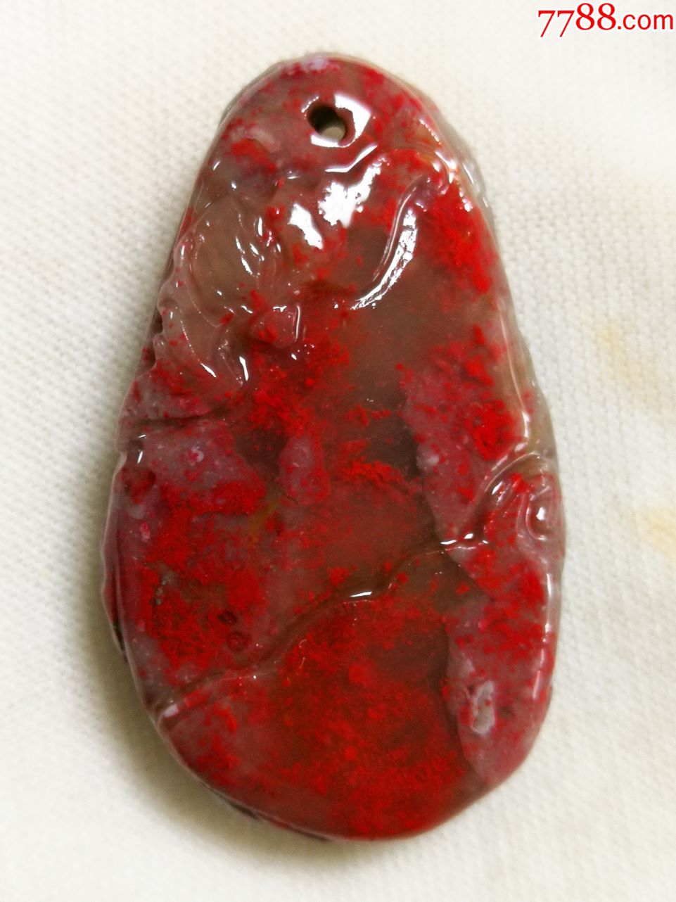 放漏!昌化鸡血石挂坠18.5g(周末快乐!