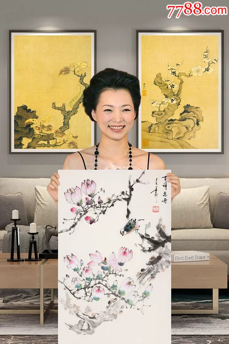 董卿手绘花鸟赠画册收藏