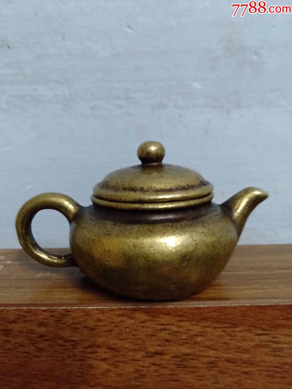 精黄铜茶壶摆件小玩意,包邮.