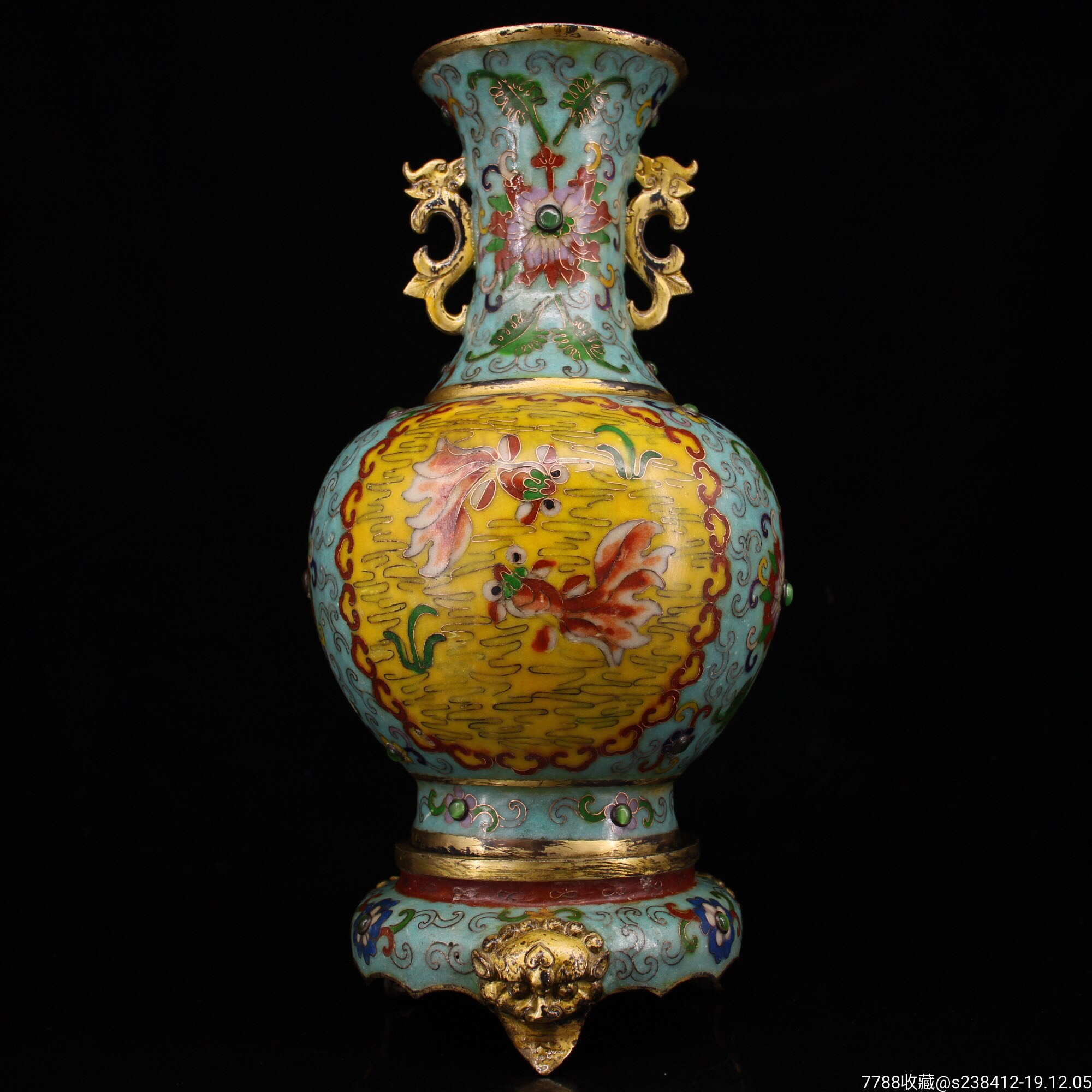 景泰蓝珐琅彩铜胎花瓶