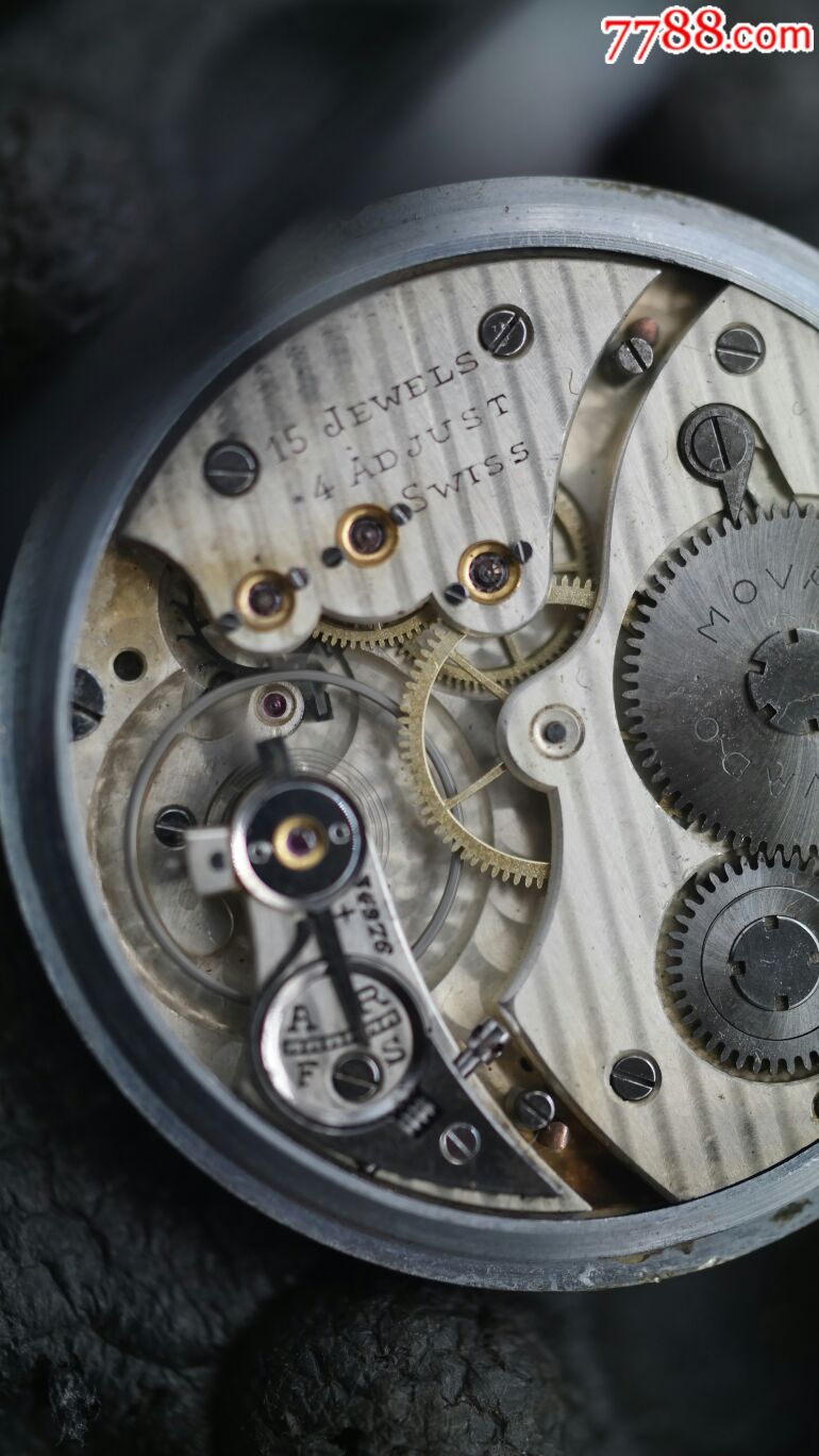 好品15钻4方位一类瑞士摩凡陀movado手动机械怀表