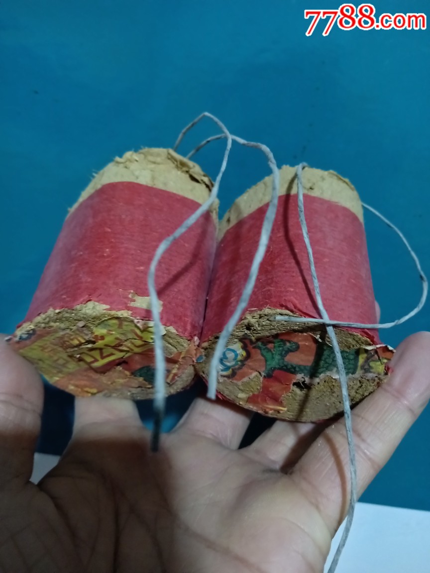 文革手工大红炮一对