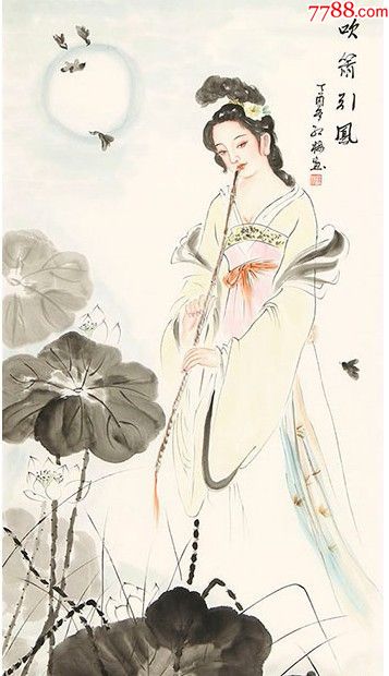 滚动鼠标滚轴,图片即可轻松放大,缩小更多"人物国画原作"商品>>>>￥29