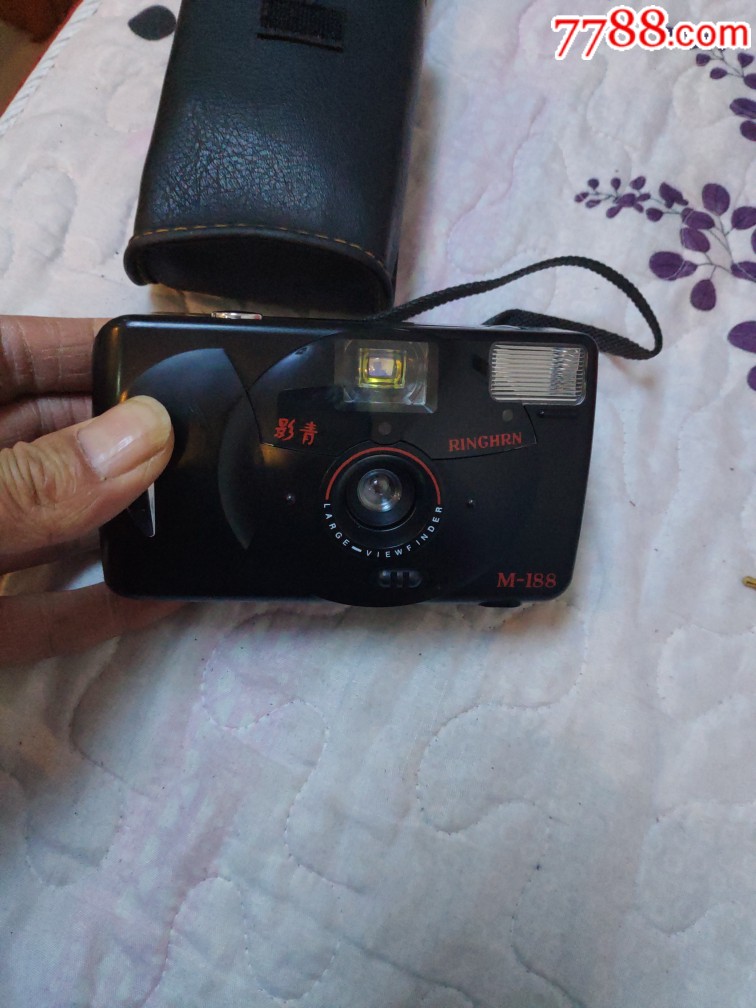 影青照相机,装上电池按快门要闪光有转动-傻瓜机/胶片相机-7788收藏