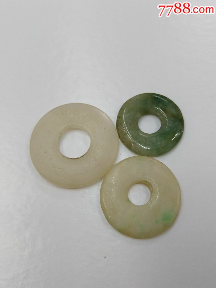 美品老玉玉石平安扣三个
