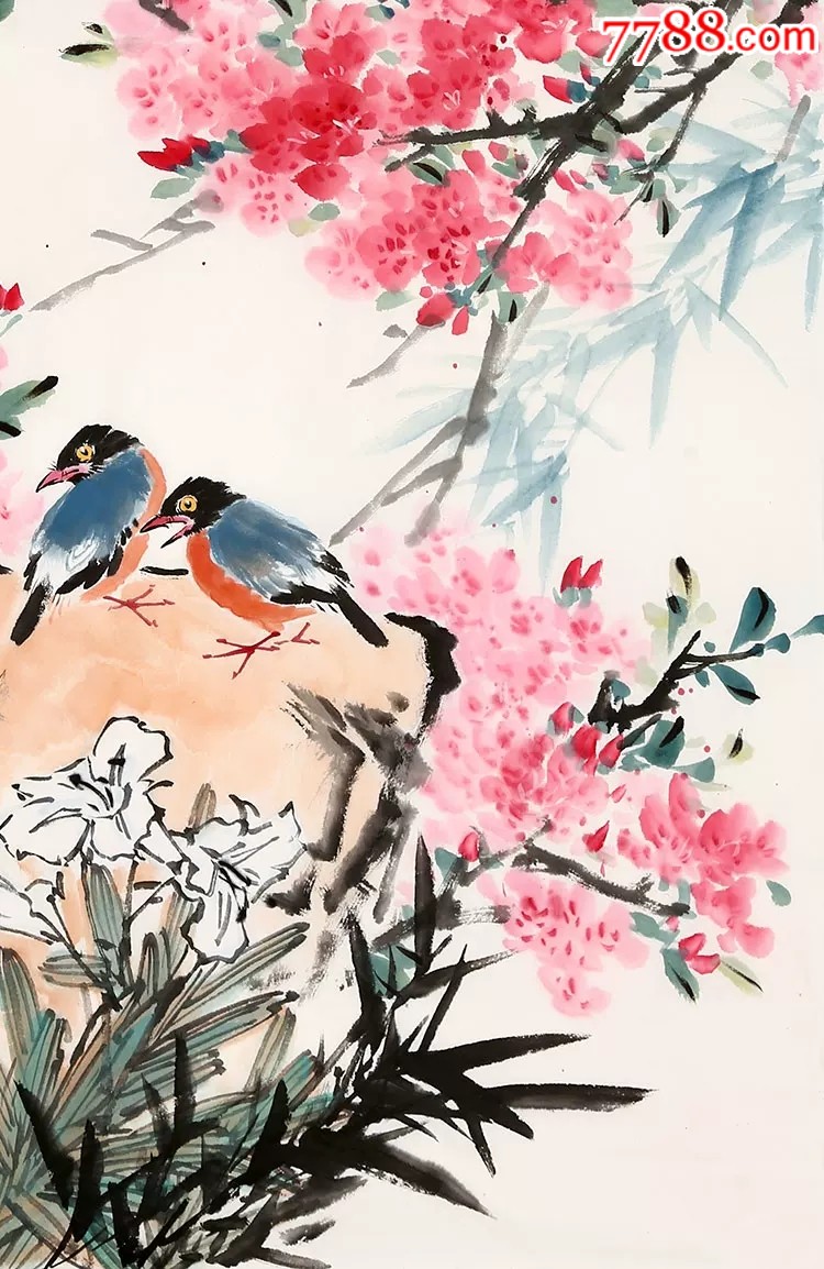 董卿手绘【早春图】赠画册收藏