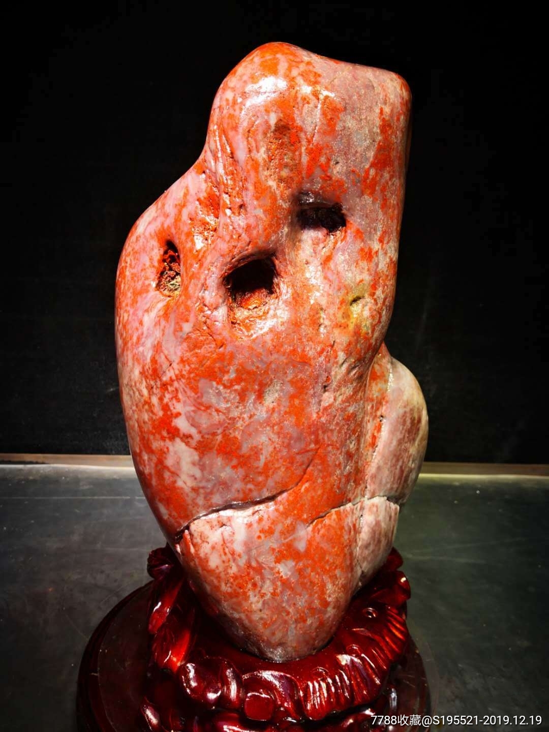 天然原石鸡血石摆件_其他奇石/岩石_第1张