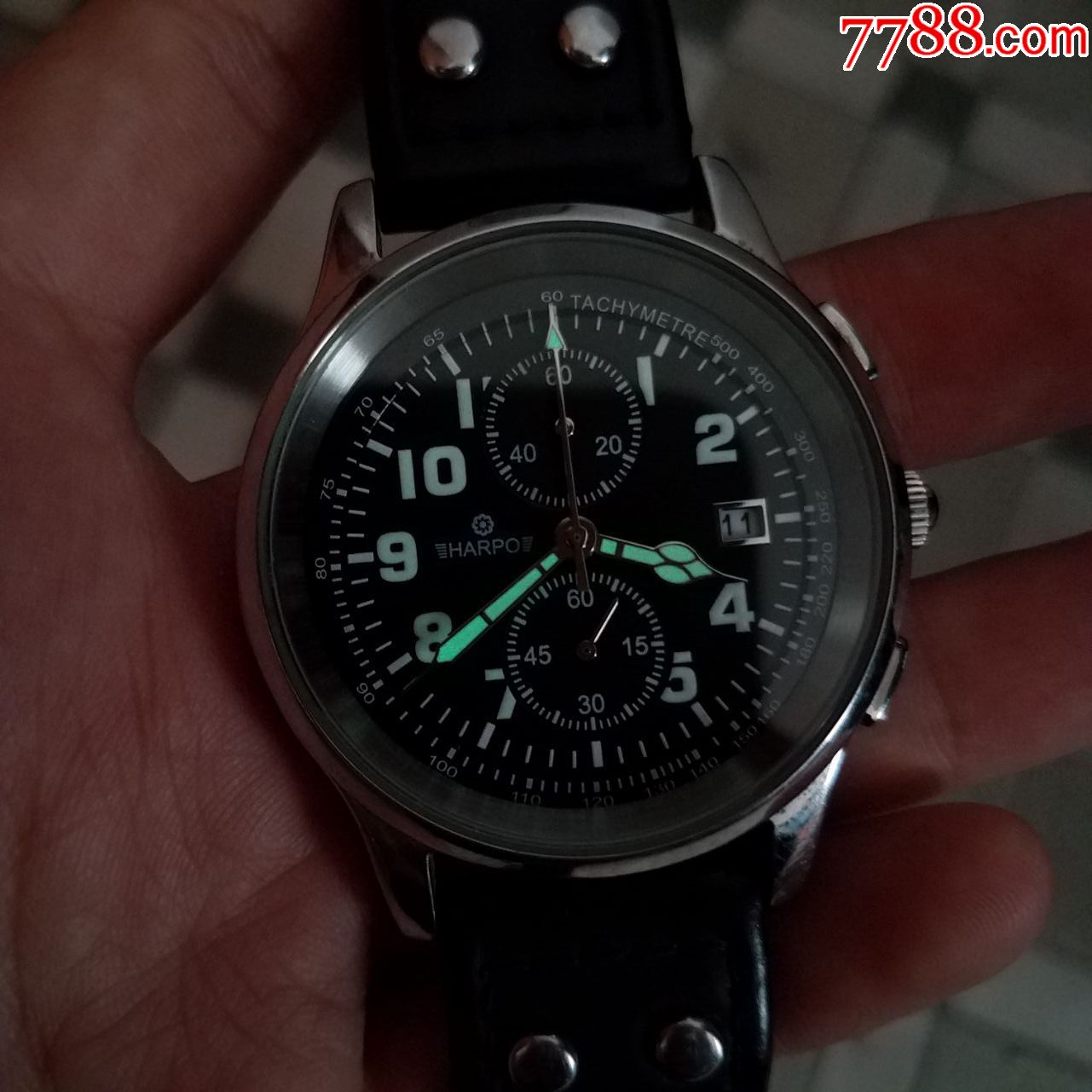 harpo电子计时男表【夜光漂亮】【经典蛇头指针】【独特全数字夜光