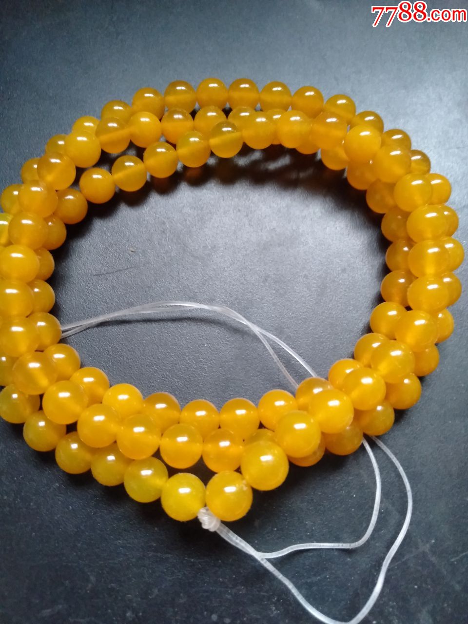 100粒天然黄玛瑙佛珠,包邮.