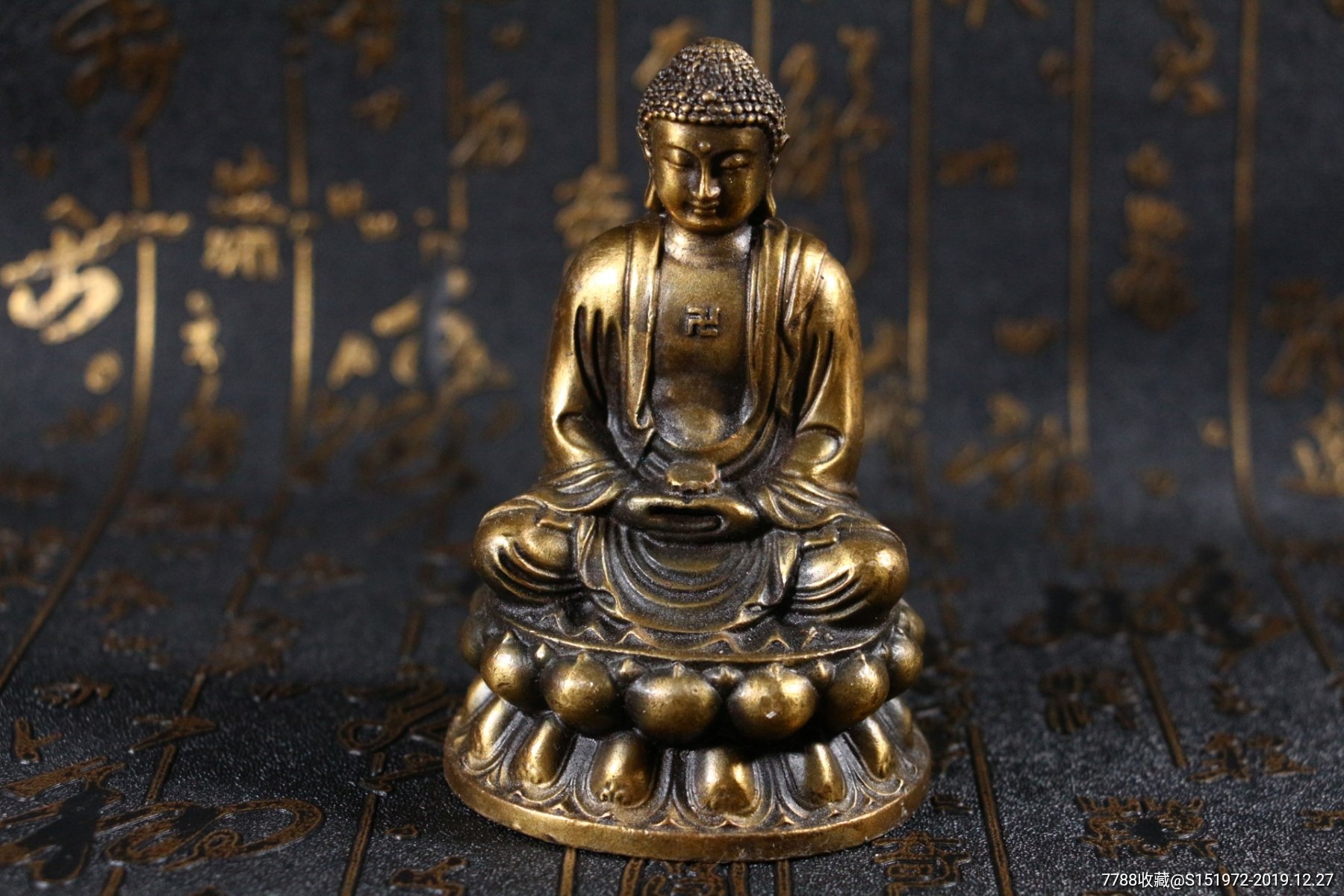 纯铜大日如来佛像摆件佛