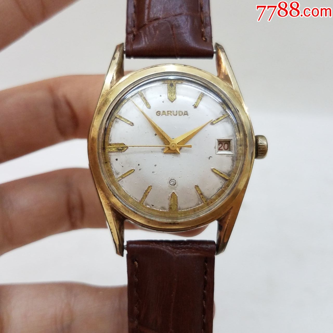 garuda手动上链机械男表【23钻玫瑰金机芯】【金针金字金刻度,手表