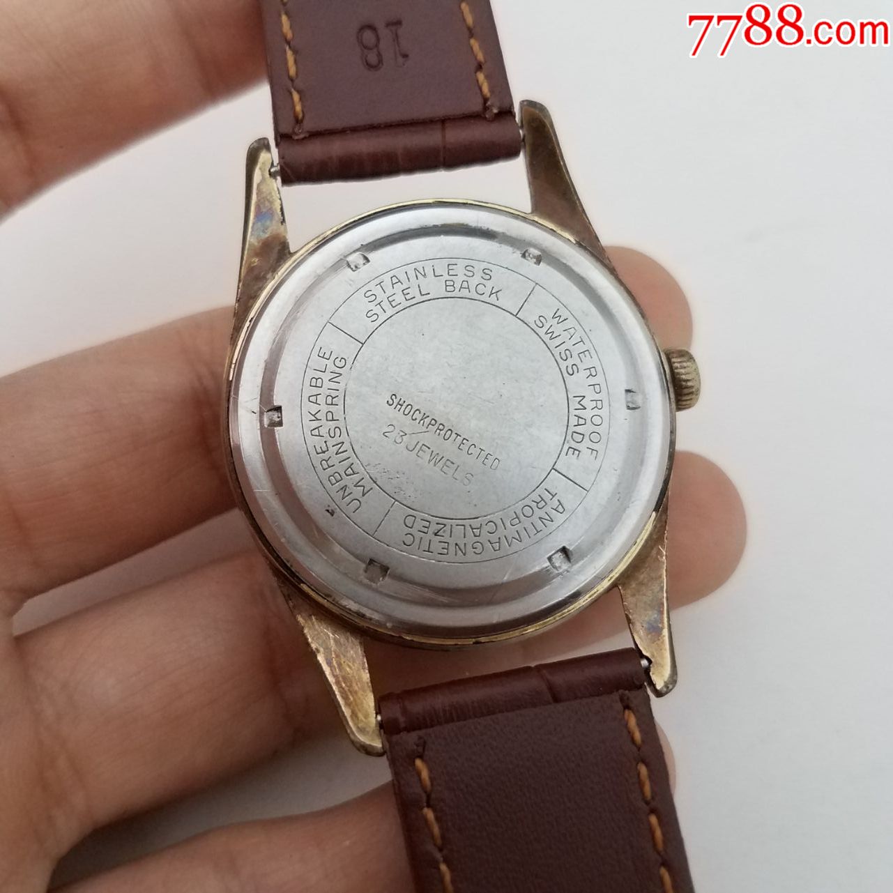 garuda手动上链机械男表【23钻玫瑰金机芯】【金针金字金刻度,手表