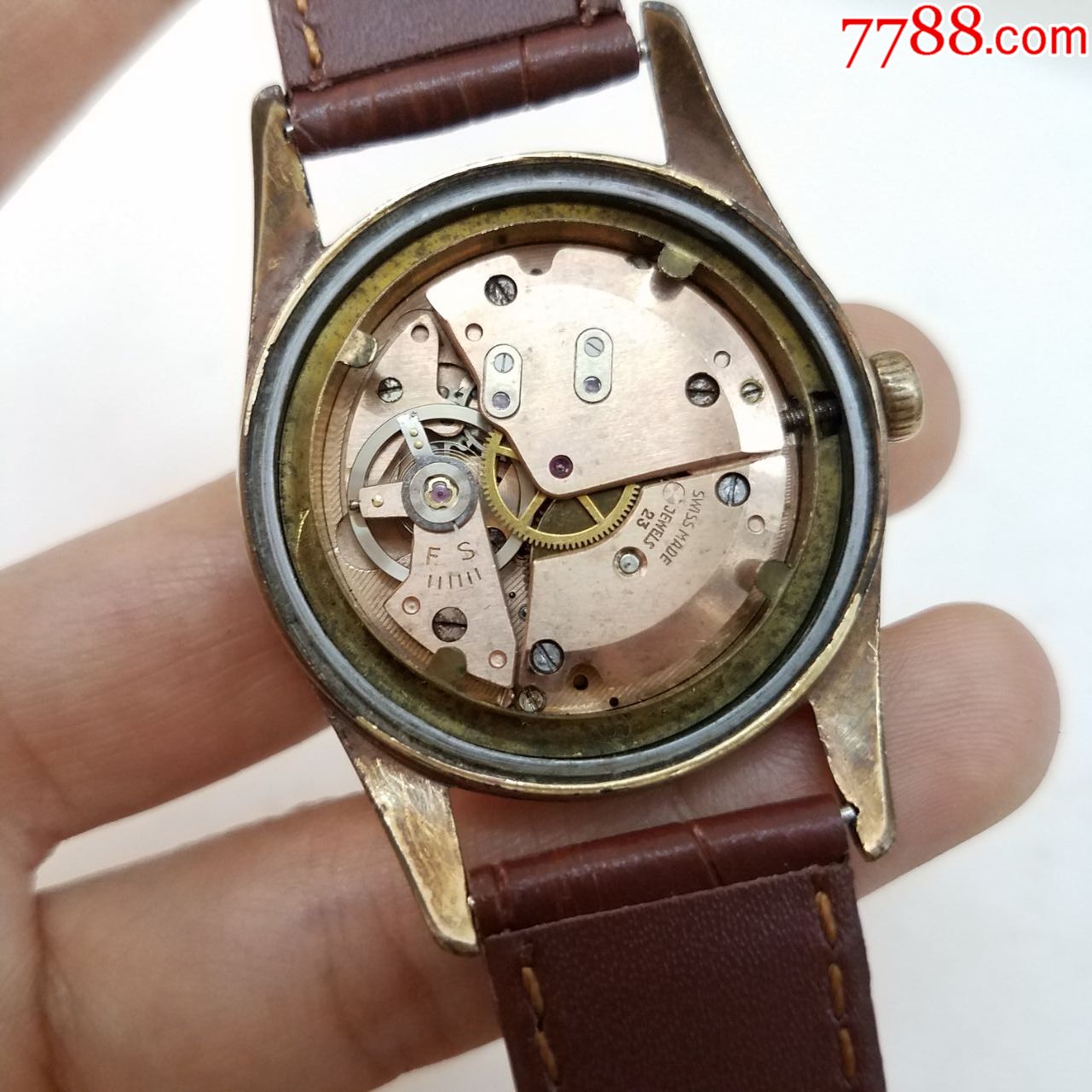 garuda手动上链机械男表【23钻玫瑰金机芯】【金针金字金刻度,手表