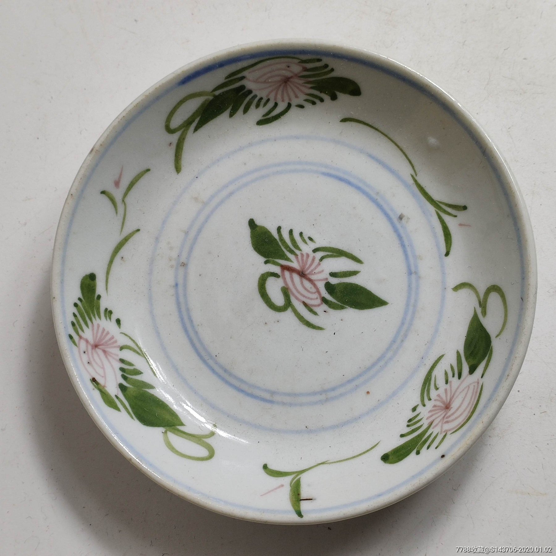 晚清民国花卉碟-彩绘瓷/彩瓷-7788收藏__收藏热线