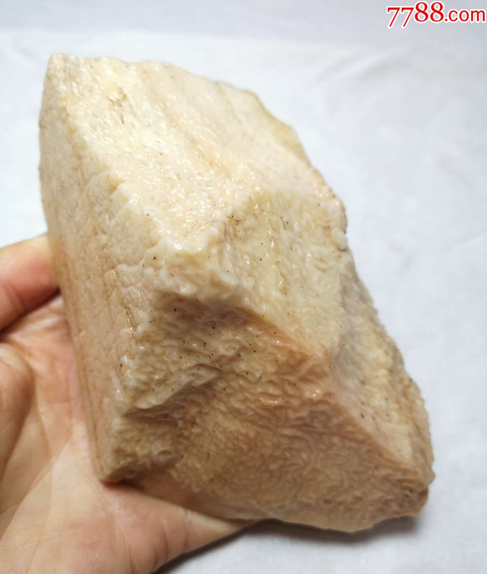 3309新疆奶油白戈壁玉原石摆件_其他玉石/玉器_第4张