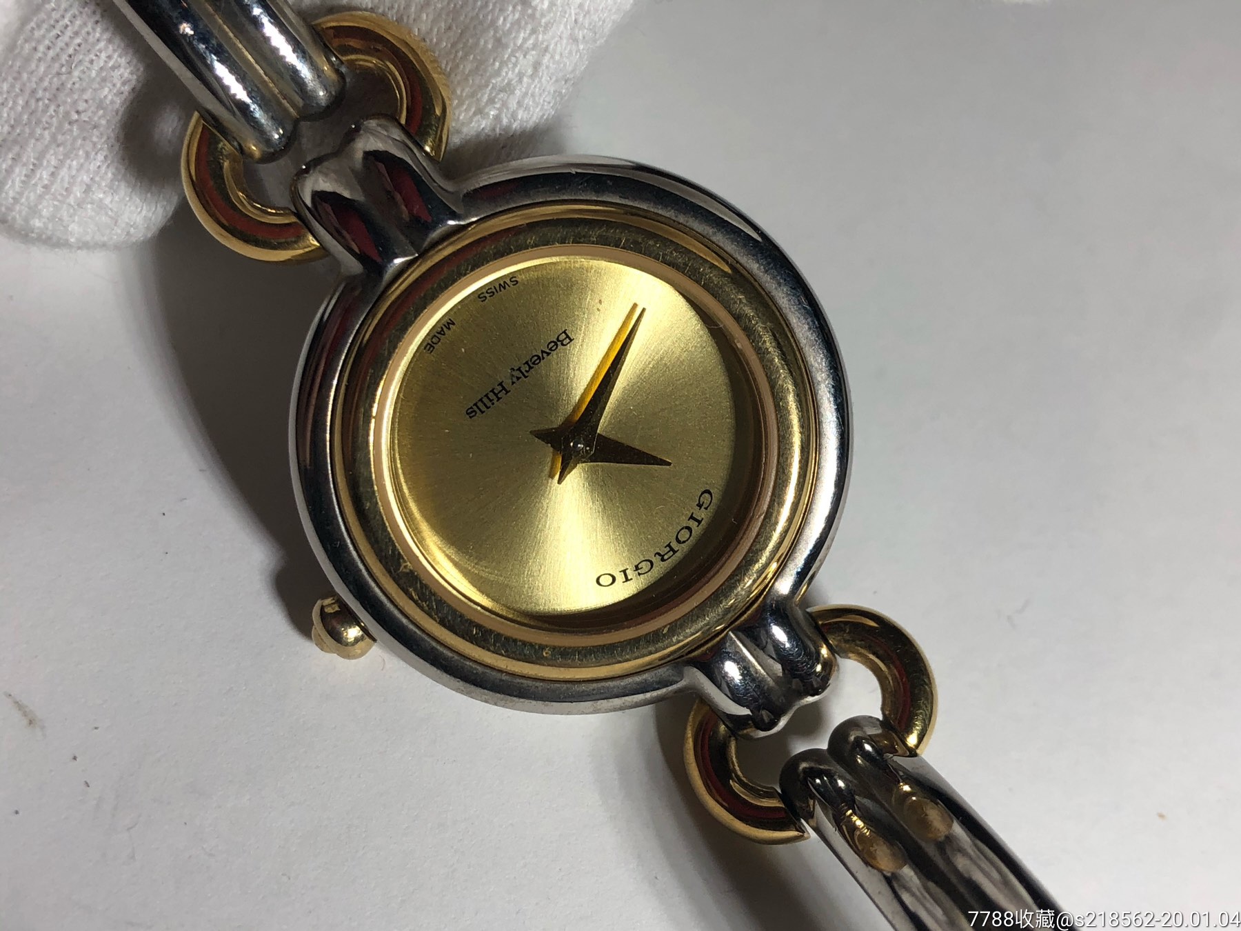 瑞士原装正品giorgiobeverlyhills石英女表手镯腕表表盘26m-手表/腕表